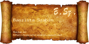 Baszista Szabin névjegykártya